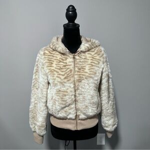 Y2K Jou Jou Leopard Print Faux Fur Jacket